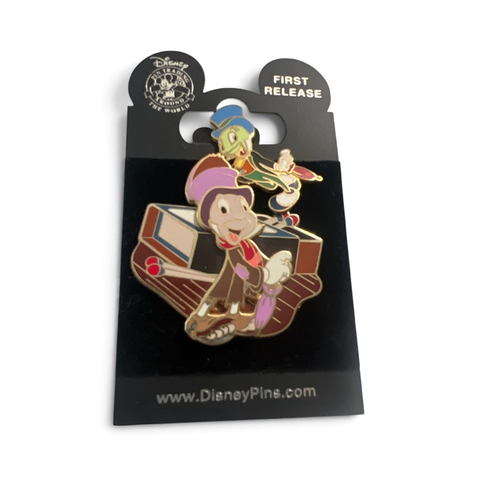 Disney Jiminy Cricket Dressed in Rags w Matchbox Pinocchio 2009 pin With Backing